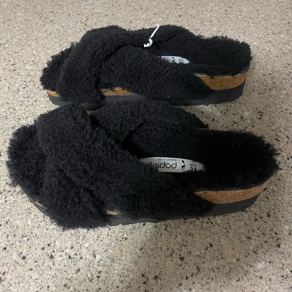 Birkenstock Papillo Daytona Shearling Slide Sandals in Black Size 36 (US5-5.5) - Picture 3 of 10